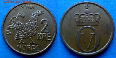 Норвегия - 2 эре 1959 года (Тетерев) до 13.11 - Норвегия 2 эре, 1959