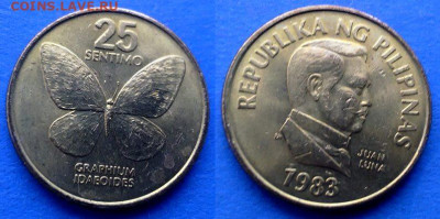Филиппины - 25 сентимо 1983 года (Бабочка) до 13.11 - Филиппины 25 сентимо, 1983