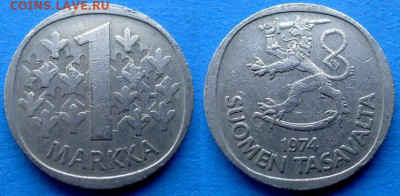 Финляндия - 1 марка 1974 года до 13.11 - Финляндия 1 марка, 1974