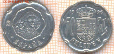 Испания 50 песет 1996 г., до 13.11.2019 г. 22.00 по Москве - Испания 50 песет 1996  7126