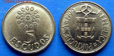 Португалия - 5 эскудо 1999 года в блеске до 14.11 - Португалия 5 эскудо, 1999