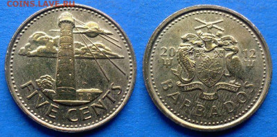 Барбадос - 5 центов 2012 года в блеске до 14.11 - Барбадос 5 центов, 2012