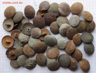 Гладкие пуговицы РИА 50 штук до 12-11-2019 до 22-00 по Москв - Пуговица гладкая