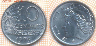 Бразилия 10 сентаво 1975 г. , до 14.11.2019 г. 22.00 по Моск - Бразилия 10 сентаво 1975  6664