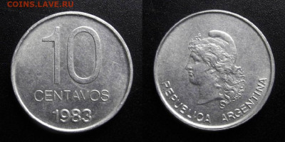 МОНЕТЫ МИРА 10-19 - Аргентина – 10 сентаво (1983) №4