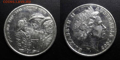 МОНЕТЫ МИРА 10-19 - Австралия – 20 центов (2005) «60 лет окончания Второй Мировой войны»