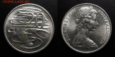 МОНЕТЫ МИРА 10-19 - Австралия – 20 центов (1976) «Утконос»