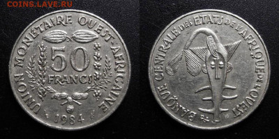 МОНЕТЫ МИРА 10-19 - Западная Африка – 50 франков (1984) «Золотая гиря Ашанти»