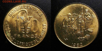 МОНЕТЫ МИРА 10-19 - Западная Африка – 10 франков (1982) «ФАО»
