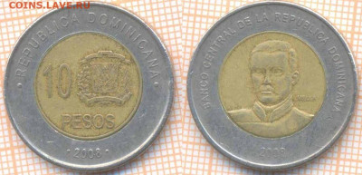 Доминикана 10 песо 2008 г., до 15.11.2019 г. 22.00 по Москве - Доминикана 10 песо 2008  6701
