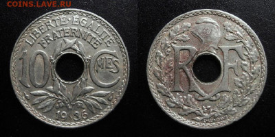 МОНЕТЫ МИРА 10-19 - Франция – 10 сантимов (1936)