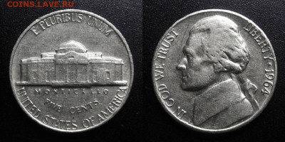 МОНЕТЫ МИРА 10-19 - США – 5 центов (1964)