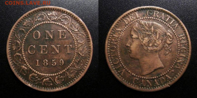 МОНЕТЫ МИРА 10-19 - Канада – 1 цент (1859) «Виктория»