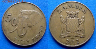 Замбия - 50 нгве 2012 года (Слон) до 14.11 - Замбия 50 нгве, 2012