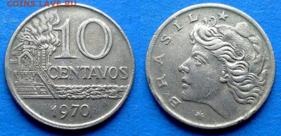 Бразилия - 10 сентаво 1970 года до 14.11 - Бразилия 10 сентаво, 1970