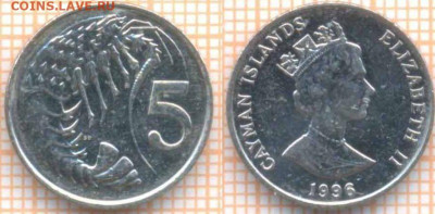 Каймановы острова 5 центов 1996 г., до 15.11.2019 г. 22.00 п - Кайманы 5 центов 1996  8469