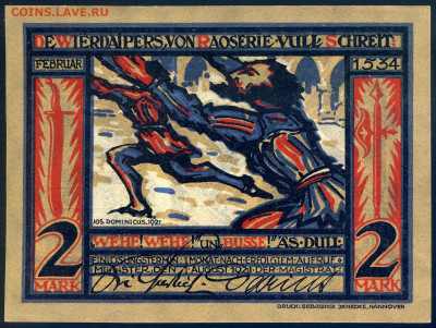 Нотгельд - Münster 2 марки 1921 г. до 14.11 в 22.00 мск - 4а
