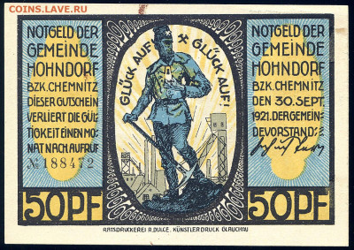 Нотгельд - Grabowski 50 пфенигов 1921 г. до 14.11 в 22.00 - 9аа
