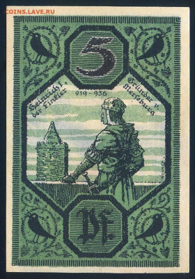 Нотгельд - Merseburg 5 пфенигов 1921 г. до 14.11 в 22.00 - img62--зьог70