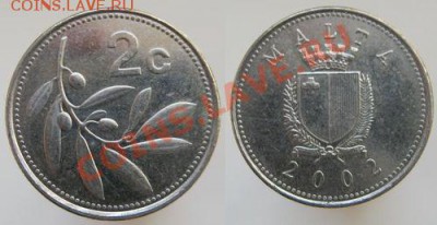 Мальта 2 цента 1972 - 14 руб. - Мальта 2 цента 1972