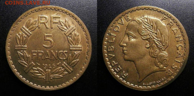 МОНЕТЫ МИРА 10-19 - Франция (для Африканских колоний) – 5 франков (1946)