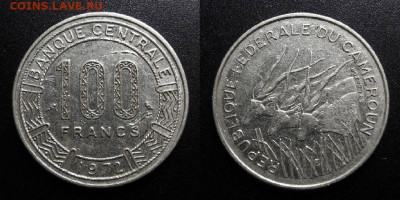 МОНЕТЫ МИРА 10-19 - Камерун – 100 франков (1972) «Антилопы канна»
