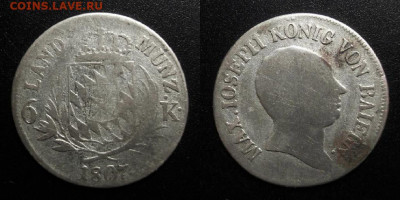 МОНЕТЫ МИРА 10-19 - Германия (Бавария) – 6 крейцеров (1807) (Ag) №1