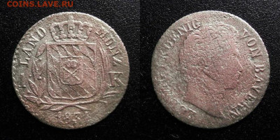 МОНЕТЫ МИРА 10-19 - Германия (Бавария) – 1 крейцер (1831) «Людвиг I» (Ag)