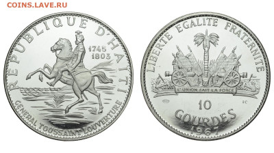 Гаити. 10 гурдов 1967 г. Proof. 10 лет револ. До 13.11.19. - Р115.JPG