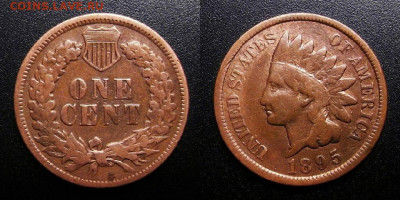 МОНЕТЫ МИРА 10-19 - США – 1 цент (1895) «Индеец»