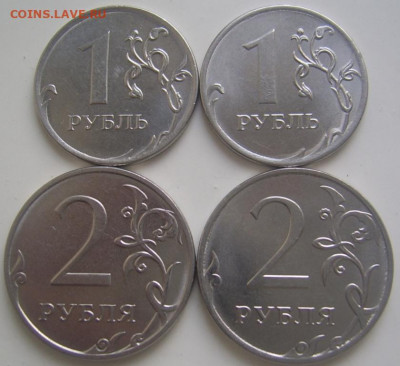 Четыре разновидности 1 и 2 рубля 2019 г. до 12.11 22-00 - 4 1 2 реверсы
