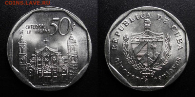 МОНЕТЫ МИРА 10-19 - Куба – 50 сентаво (2016) «Кафедральный собор в Гаване» №3