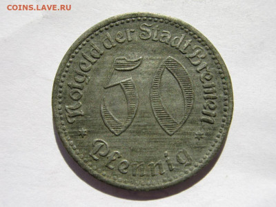 Германия Бремен нотгельд 50 пфеннигов 1921 корабль до 15.11 - IMG_3455.JPG