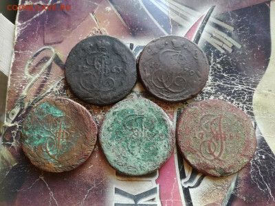 5 пятаков 1763, 1770, 1775, 1778, 1788 до 15.11.2019 - 5пят - копия