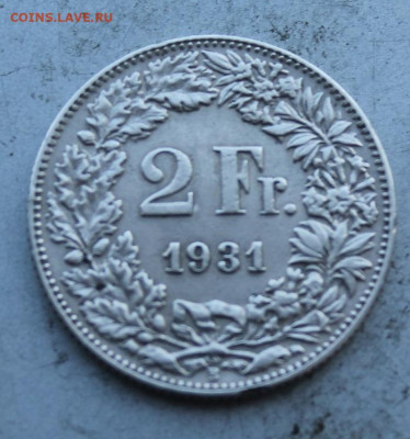 Швейцария 2 франка 1931 год - IMG_0318.JPG