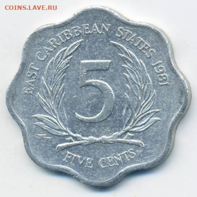 Восточные Карибы 5 центов 1981 - Восточные-Карибы_5центов-1981_Р