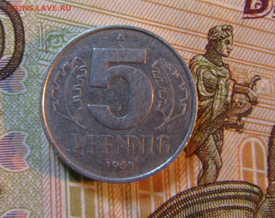 С 1 РУБ        ГЕРМАНИЯ 5 пфеннигов А 1968 г     до 18.11. - IMG_6709.JPG
