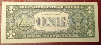 1 доллар США 2017 UNC A02659608* Замещенка "Звезда" фикс - A02659608r