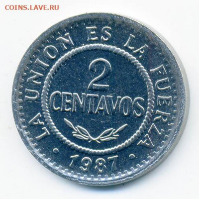 2 сентаво Боливия 1987 - Боливия_2сентаво-1987_Р
