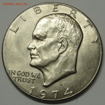 1 доллар США Орёл 1974 D. - 1 доллар Орёл 1974 D - 2
