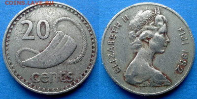 Фиджи - 20 центов 1982 года до 20.11 - Фиджи 20 центов, 1982