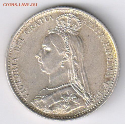ВЕЛИКОБРИТАНИЯ - 6 пенсов 1887г - до 19.11.2019г 21-00 - шесть пенсов01
