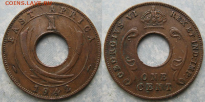 Брит Вост Африка 1 цент 1942 до 20-11-19 в 22:00 - Брит Вост Африка 1 цент 1942    10582