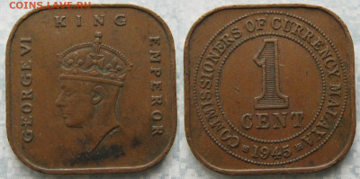 Брит Малайя 1 цент 1945   до 20-11-19 в 22:00 - Брит Малайя 1 цент 1945    197-ак6-4304