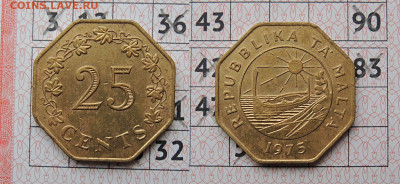 Мальта 25 центов 1975 до 21.11. - Мальта 25с