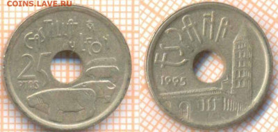 Испания 25 песет 1995 г. , до  20.11.2019 г. 22.00 по Москве - Испания 25 песет  1995  7227