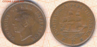 ЮАР 1 пенни 1942 г. , до 20.11.2019 г. 22.00 по Москве - ЮАР 1 пенни 1942 7229