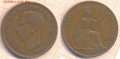 Великобритания 1 пенни 1938 г. , до 20.11.2019 г. 22.00 по М - Великобритания 1 пенни 1938  7241