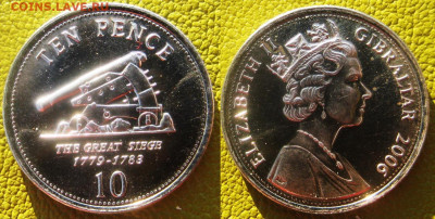 ГИБРАЛТАР 10 пенсов 2006 г До 16-11 в 22-00 мск - Гибралтар 10 пенсов