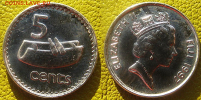 ФИДЖИ 5 центов 1997 г До 16-11 в 22-00 мск - фиджи 5 цен